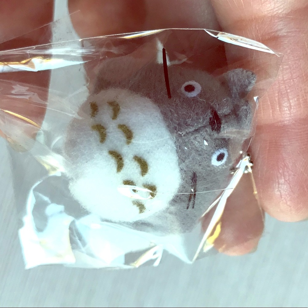 Official Studio Ghibli Felt Gray Totoro Keychain